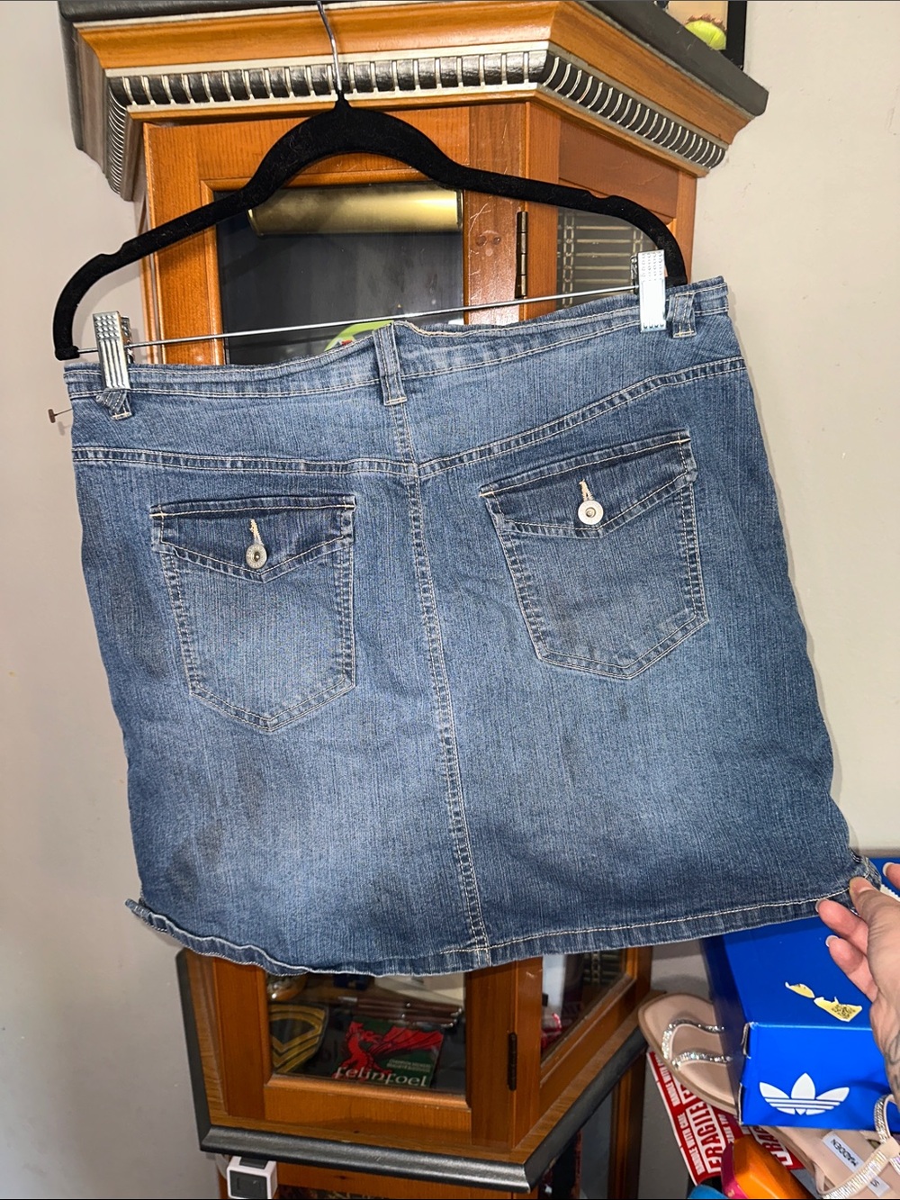 Gloria Vanderbilt Washed Blue Denim Mini Skirt